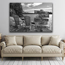 Adirondack Chairs Multi Names Premium Canvas Crossroads Personalized Canvas Wall Art - Family Street Sign Family Name Art Canvas For Home Decor Custom Family - CANLA75 - CustomCat