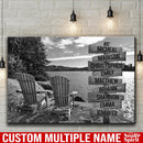 Adirondack Chairs Multi Names Premium Canvas Crossroads Personalized Canvas Wall Art - Family Street Sign Family Name Art Canvas For Home Decor Custom Family - CANLA75 - CustomCat
