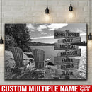 Adirondack Chairs Multi Names Premium Canvas Crossroads Personalized Canvas Wall Art - Family Street Sign Family Name Art Canvas For Home Decor Custom Family - CANLA75 - CustomCat