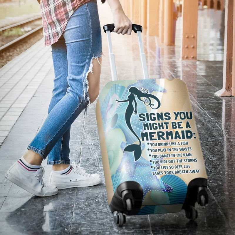 Adorable Mermaid Signs Luggage Cover interestprint