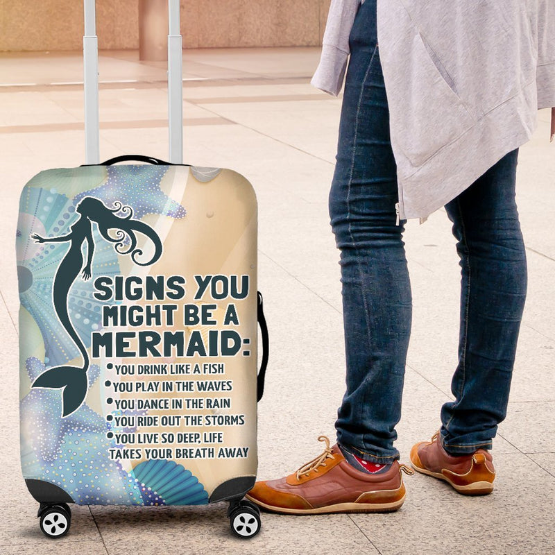 Adorable Mermaid Signs Luggage Cover interestprint