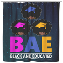 African American BAE Black Educated Black History Month Black Girl Shower Curtains For Bathroom