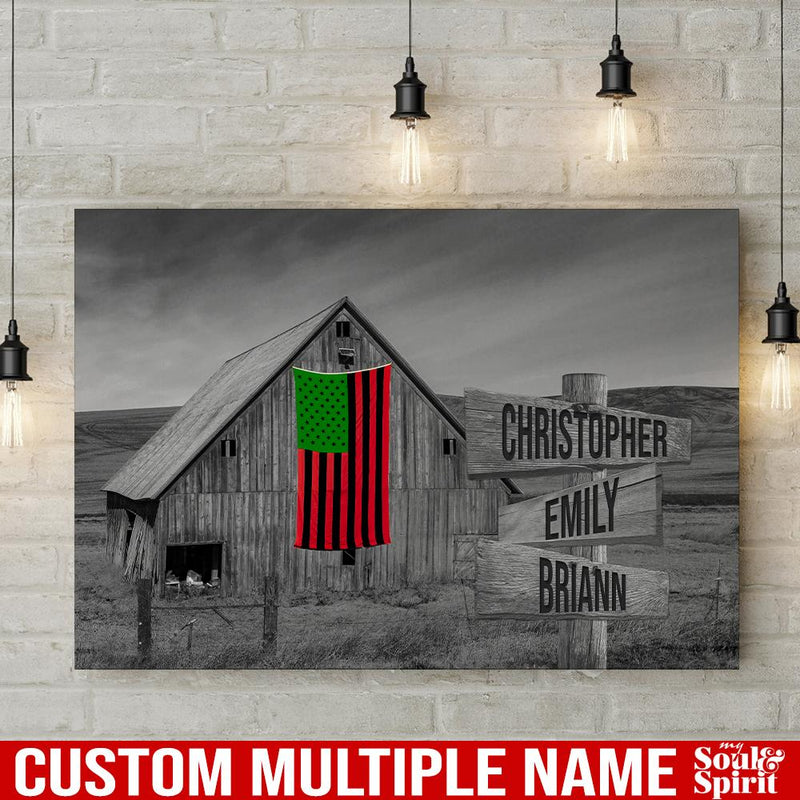 African American Barn Personalized Multi-Names Canvas African - CANLA75 - CustomCat