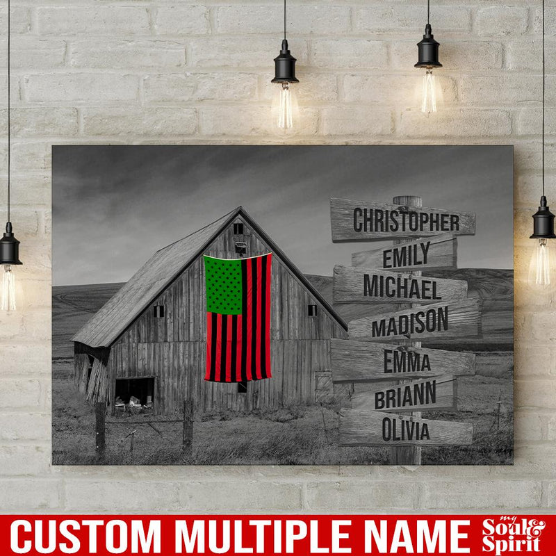 African American Barn Personalized Multi-Names Canvas African - CANLA75 - CustomCat