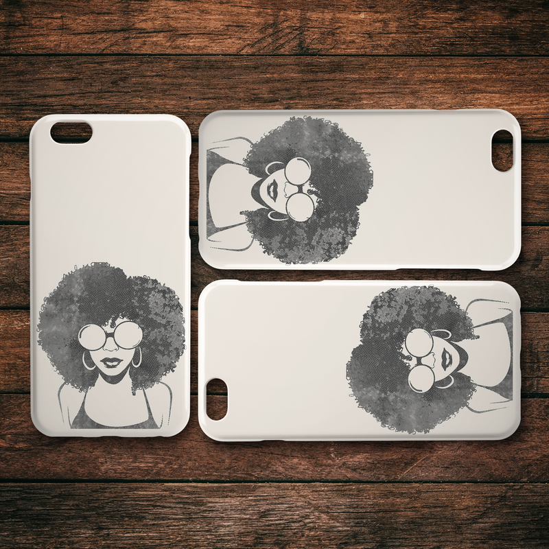 African American Black Girl Africa Melanin Black Lady Afro Art For Women Girls iPhone Case