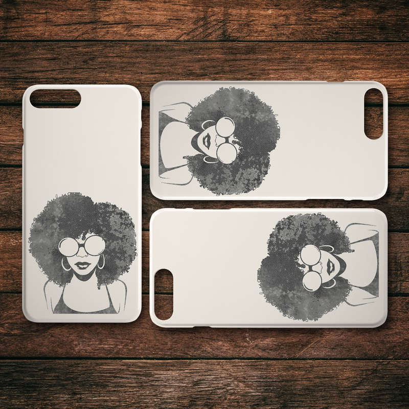 African American Black Girl Africa Melanin Black Lady Afro Art For Women Girls iPhone Case