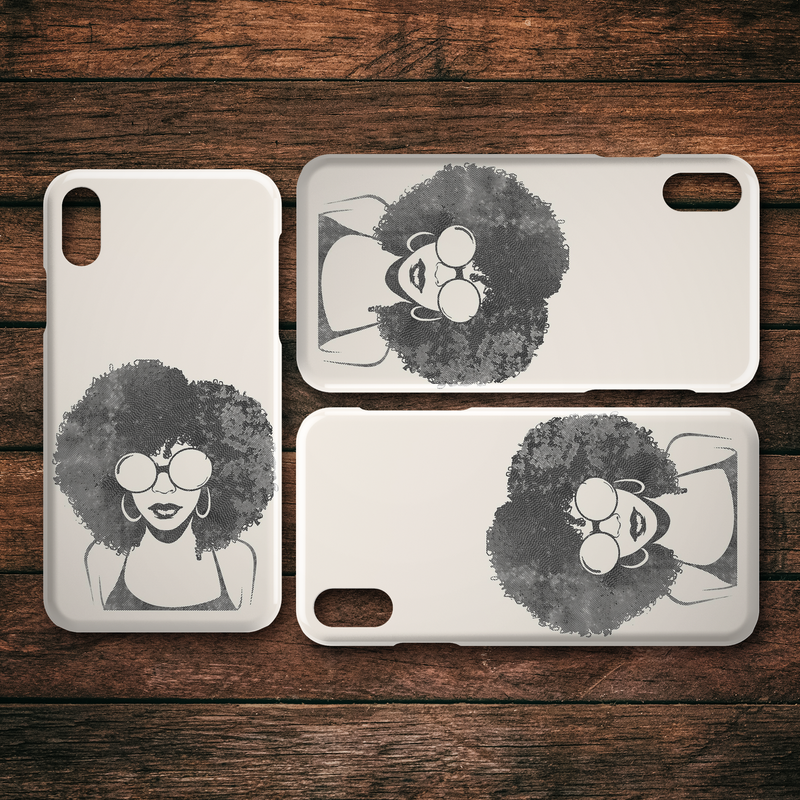 African American Black Girl Africa Melanin Black Lady Afro Art For Women Girls iPhone Case