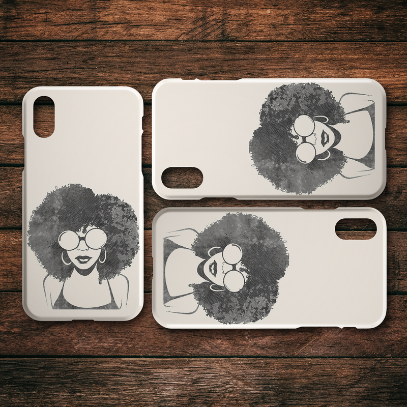 African American Black Girl Africa Melanin Black Lady Afro Art For Women Girls iPhone Case