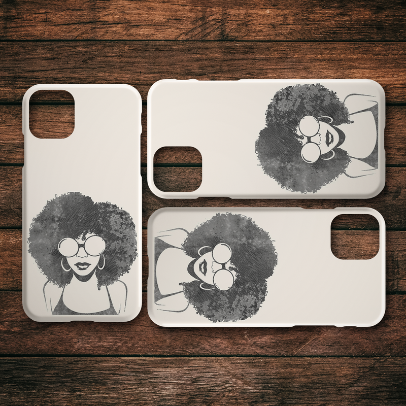 African American Black Girl Africa Melanin Black Lady Afro Art For Women Girls iPhone Case