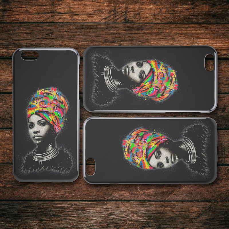 African American Black Girl Africa Melanin Black Women Colorful Art iPhone Case