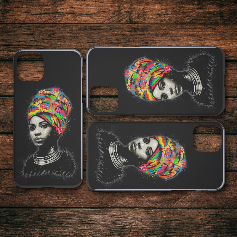 African American Black Girl Africa Melanin Black Women Colorful Art iPhone Case