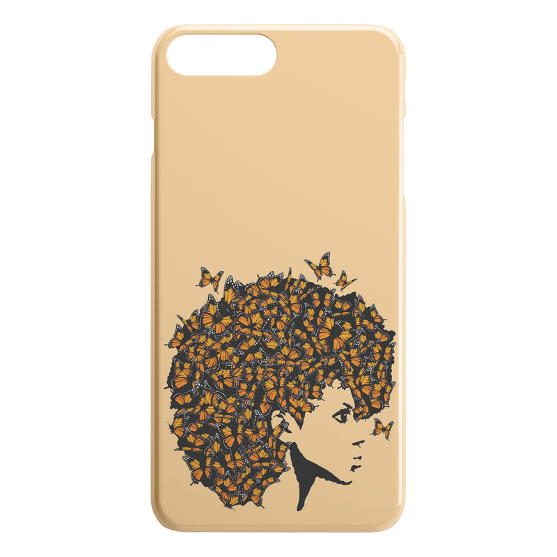African American Black Girl Africa Melanin Butterfly Hair Black Girl iPhone Case