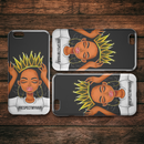 African American Black Girl Africa Melanin Respectmyhair Cute Black Women Wear A Crown iPhone Case