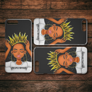 African American Black Girl Africa Melanin Respectmyhair Cute Black Women Wear A Crown iPhone Case