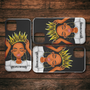 African American Black Girl Africa Melanin Respectmyhair Cute Black Women Wear A Crown iPhone Case