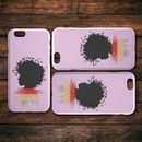 African American Black Girl Africa Melanin With Butterflies Root Flag iPhone Case teelaunch