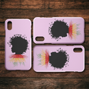 African American Black Girl Africa Melanin With Butterflies Root Flag iPhone Case teelaunch