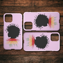 African American Black Girl Africa Melanin With Butterflies Root Flag iPhone Case teelaunch