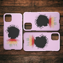 African American Black Girl Africa Melanin With Butterflies Root Flag iPhone Case teelaunch