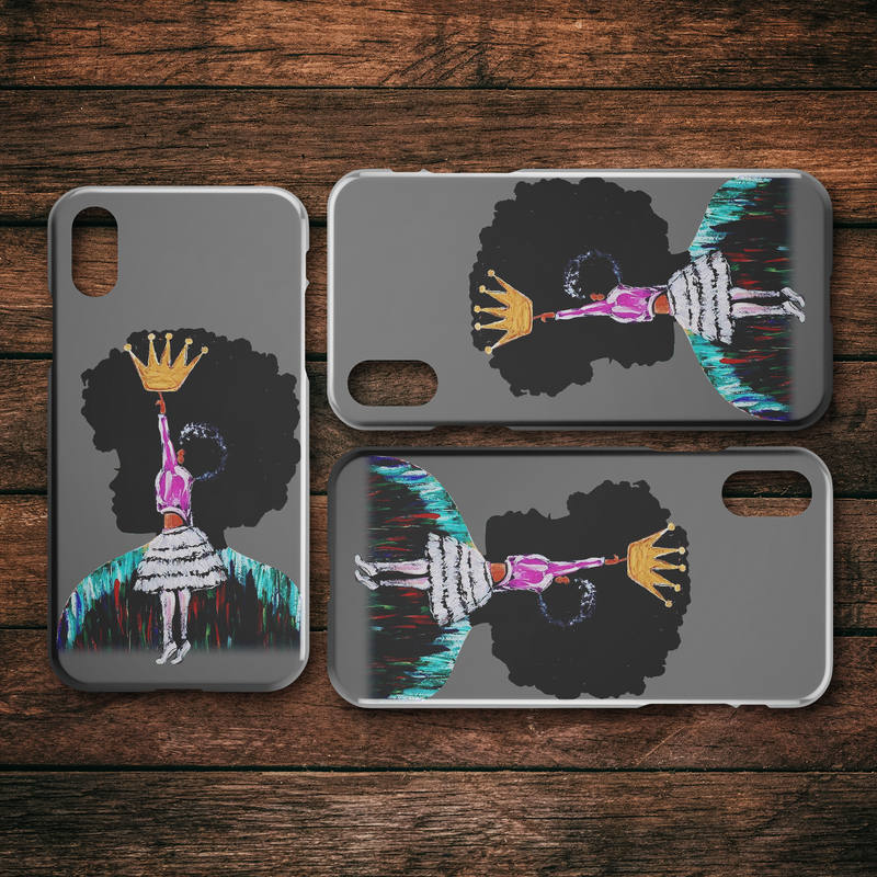 African American Black Girl Africa Melanin With Crown iPhone Case teelaunch