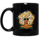 African American Coffee Mug Black Girl Sunflower Black Girl Sunflowers Colorful Queens For Afro Girls 11oz - 15oz Black Mug