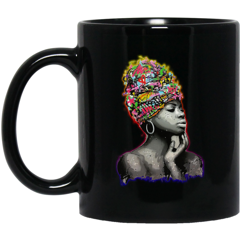 African American Coffee Mug Art Black Women Black History Month Mug for Women Africa Pride 11oz - 15oz Black Mug