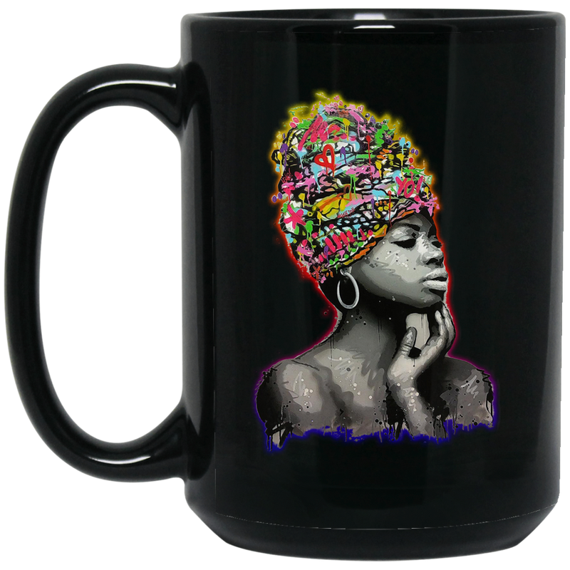 African American Coffee Mug Art Black Women Black History Month Mug for Women Africa Pride 11oz - 15oz Black Mug