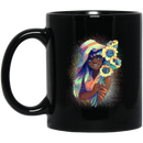 African American Coffee Mug Black Girl With Flowers Cute African Girl 11oz - 15oz Black Mug