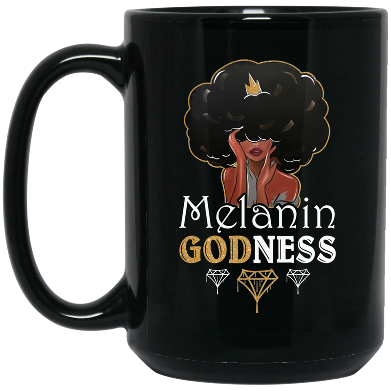 African American Coffee Mug Melanin Goddess Diamond Queen Black History Month 11oz - 15oz Black Mug
