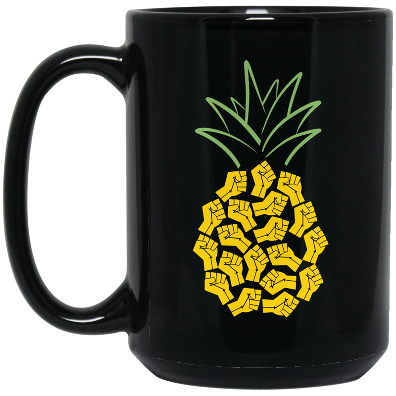 African American Coffee Mug Pineapple Strong Hand 11oz - 15oz Black Mug