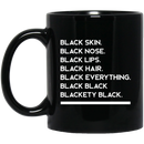 African American Coffee Mug Black Skin Black Nose Black Lips Black Hair 11oz - 15oz Black Mug