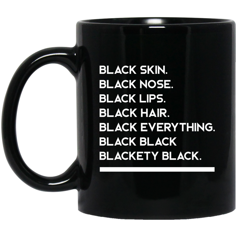 African American Coffee Mug Black Skin Black Nose Black Lips Black Hair 11oz - 15oz Black Mug