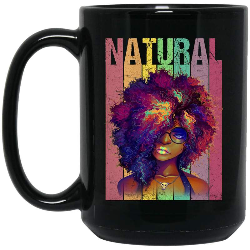 African American Coffee Mug Natural Black Girl Vintage 11oz - 15oz Black Mug