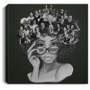 African American Canvas - African American Wall Art Canvas With My Roots Famous People In My Head Black Art Paintings - Afro Girl Wall Art Decor - Framed Canvas Wall Art African - CANSQ75 - CustomCat