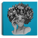 African American Canvas - African American Wall Art Canvas With My Roots Famous People In My Head Black Art Paintings - Afro Girl Wall Art Decor - Framed Canvas Wall Art African - CANSQ75 - CustomCat