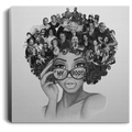 African American Canvas - African American Wall Art Canvas With My Roots Famous People In My Head Black Art Paintings - Afro Girl Wall Art Decor - Framed Canvas Wall Art African - CANSQ75 - CustomCat
