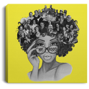 African American Canvas - African American Wall Art Canvas With My Roots Famous People In My Head Black Art Paintings - Afro Girl Wall Art Decor - Framed Canvas Wall Art African - CANSQ75 - CustomCat