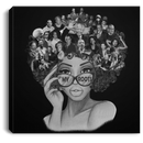 African American Canvas - African American Wall Art Canvas With My Roots Famous People In My Head Black Art Paintings - Afro Girl Wall Art Decor - Framed Canvas Wall Art African - CANSQ75 - CustomCat