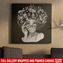 African American Canvas - African American Wall Art Canvas With My Roots Famous People In My Head Black Art Paintings - Afro Girl Wall Art Decor - Framed Canvas Wall Art African - CANSQ75 - CustomCat