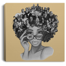 African American Canvas - African American Wall Art Canvas With My Roots Famous People In My Head Black Art Paintings - Afro Girl Wall Art Decor - Framed Canvas Wall Art African - CANSQ75 - CustomCat