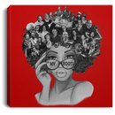 African American Canvas - African American Wall Art Canvas With My Roots Famous People In My Head Black Art Paintings - Afro Girl Wall Art Decor - Framed Canvas Wall Art African - CANSQ75 - CustomCat