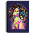African American Canvas - African Girl Color Hair Color Afro Art For Women Girls