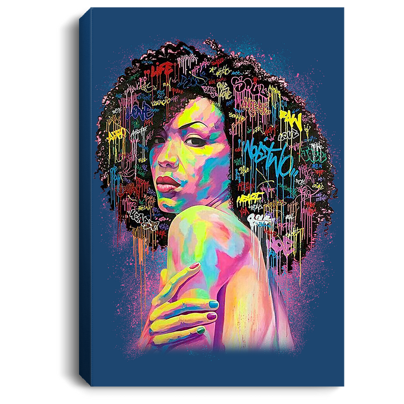 African American Canvas - African Girl Color Hair Color Afro Art For Women Girls