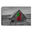 African American Canvas - Barn On The Plains Displaying The African American Flag Canvas For Home Decor CustomCat