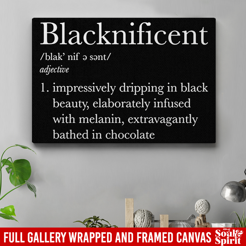 African American Canvas - Blacknificent Impressively Dripping In Black Beauty Canvas Wall Art Decor