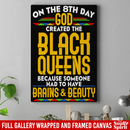 African American Canvas - God Created The Black Queens Brains And Beauty Canvas For Living Room Home Decor