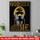 African American Canvas - God Design Created Blesses Heals Defends Forgives Loves Me Black Women Canvas Art