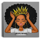 African American Canvas - Respect My Hair Cute Black Women Wear A Crown For Living Room Home Decor African - CANSQ75 - CustomCat