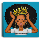 African American Canvas - Respect My Hair Cute Black Women Wear A Crown For Living Room Home Decor African - CANSQ75 - CustomCat