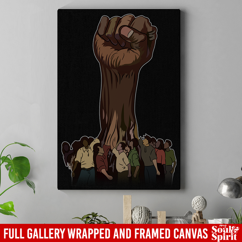 African American Canvas - Strong Hand Black History Month For Living Room Home Decor